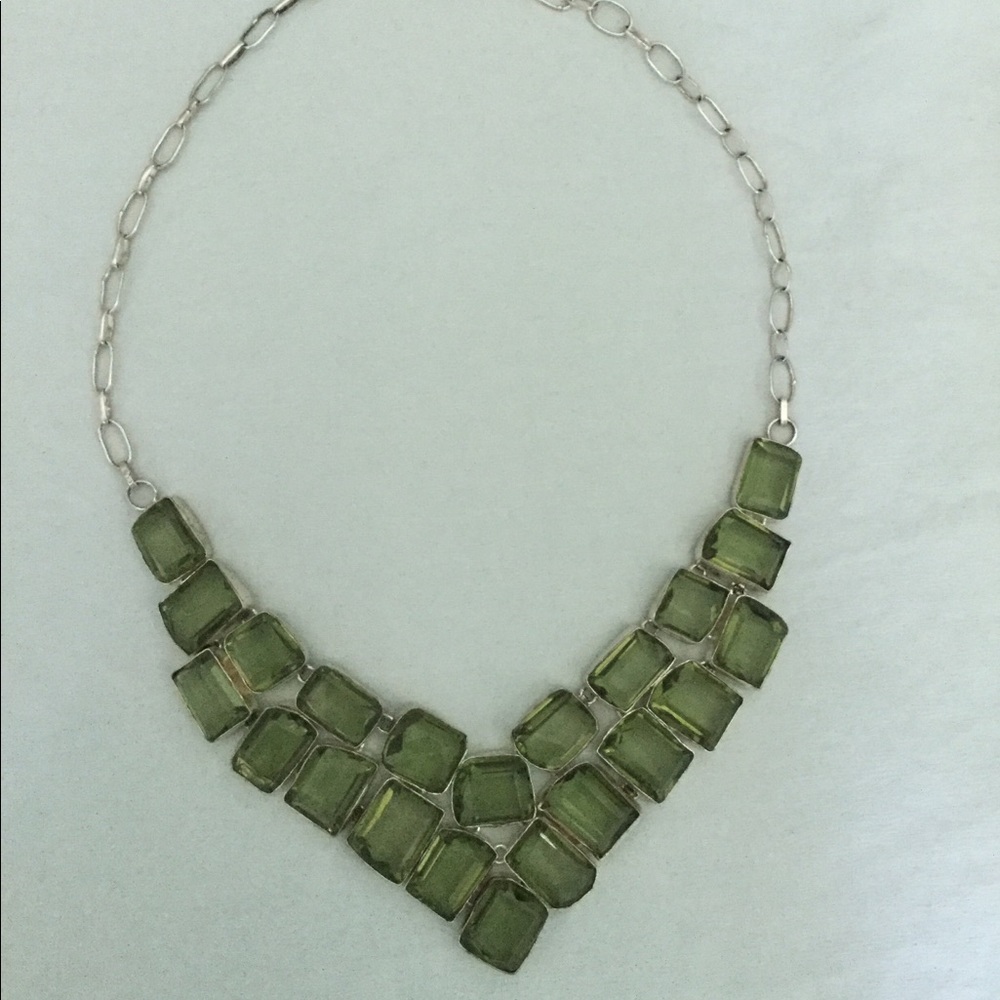 Green Tourmaline 925 silver necklace
